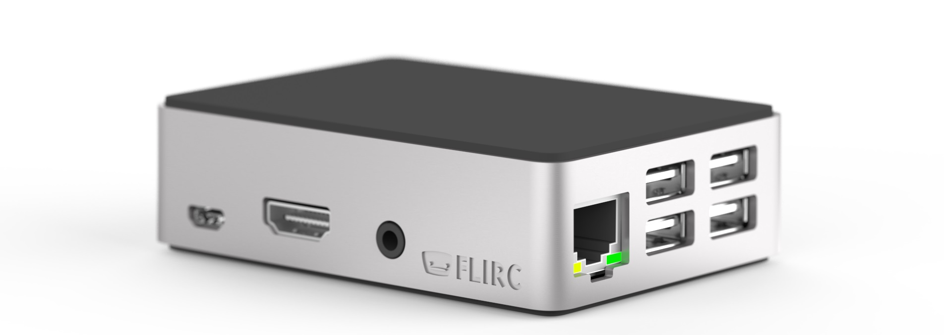Flirc - Raspberry Pi Case V2.1 - Aluminum-Black - FLRPICASEV2.1